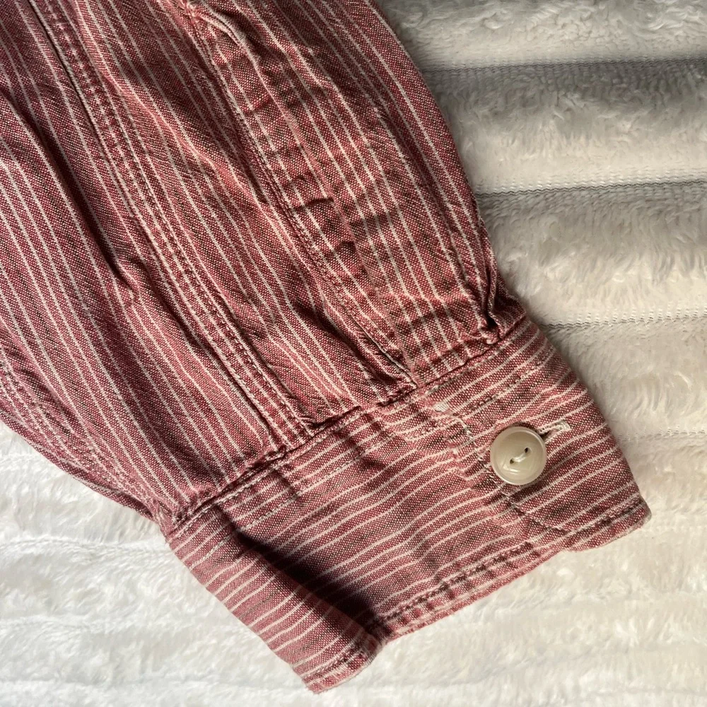 Ralph Lauren Double RL Red Striped Button Down Shirt Sz L - Picture 6 of 6